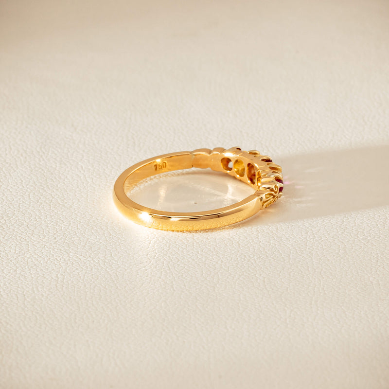 Deja Vu 18ct Yellow Gold Ruby & Diamond Ring - Ring - Walker & Hall