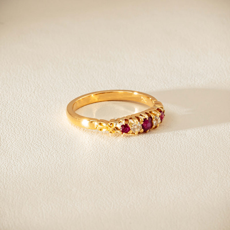 Deja Vu 18ct Yellow Gold Ruby & Diamond Ring - Ring - Walker & Hall