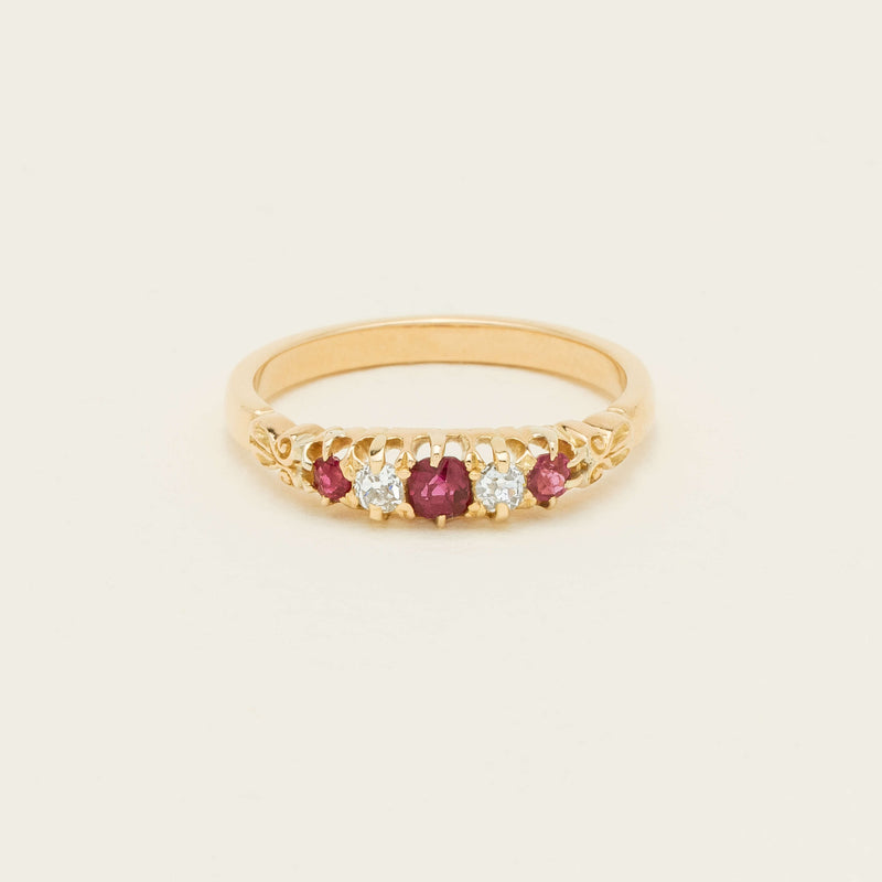 Deja Vu 18ct Yellow Gold Ruby & Diamond Ring - Ring - Walker & Hall