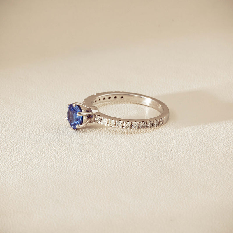 Deja Vu 18ct White Gold 1.03ct Sapphire & Diamond Ring - Ring - Walker & Hall