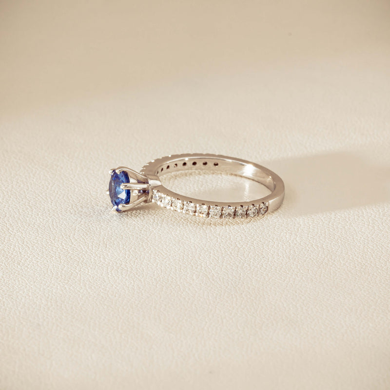 Deja Vu 18ct White Gold 1.03ct Sapphire & Diamond Ring - Ring - Walker & Hall
