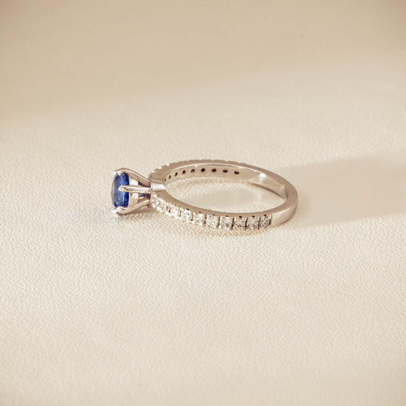 Deja Vu 18ct White Gold 1.03ct Sapphire & Diamond Ring - Ring - Walker & Hall