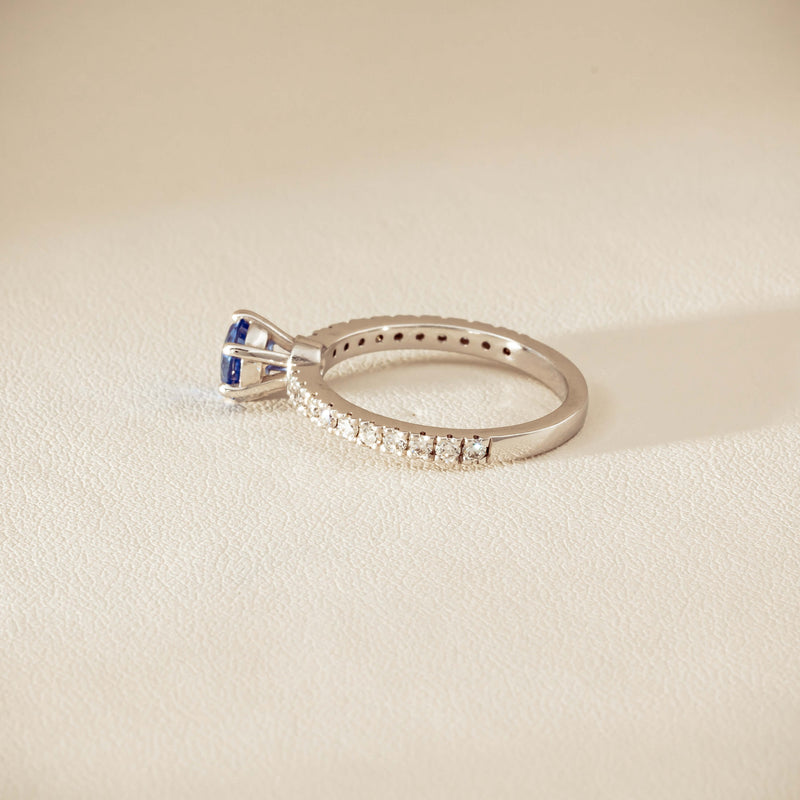 Deja Vu 18ct White Gold 1.03ct Sapphire & Diamond Ring - Ring - Walker & Hall