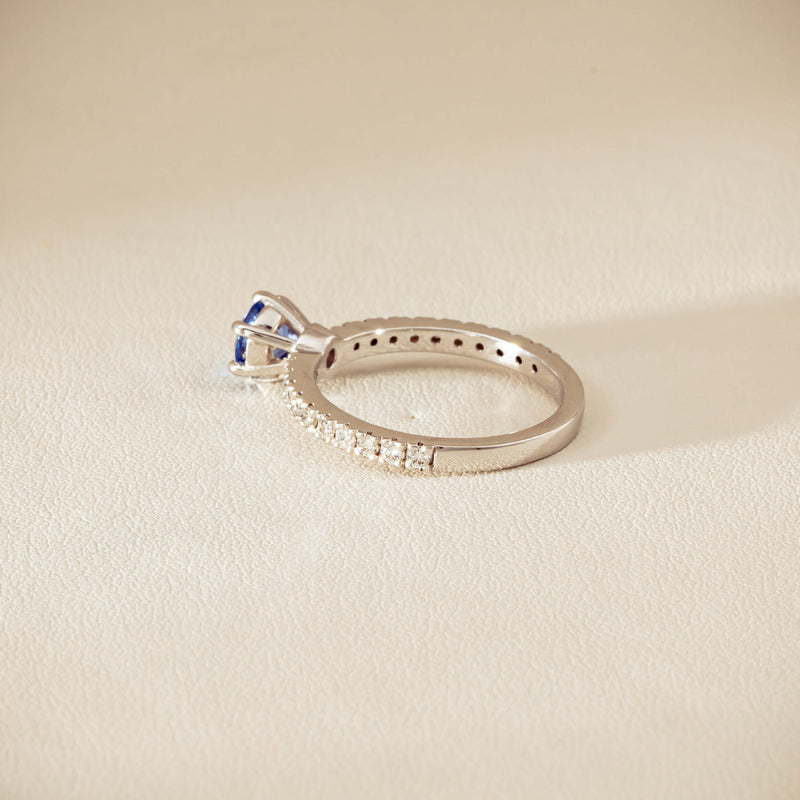 Deja Vu 18ct White Gold 1.03ct Sapphire & Diamond Ring - Ring - Walker & Hall