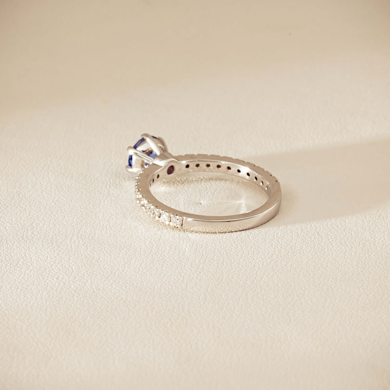 Deja Vu 18ct White Gold 1.03ct Sapphire & Diamond Ring - Ring - Walker & Hall