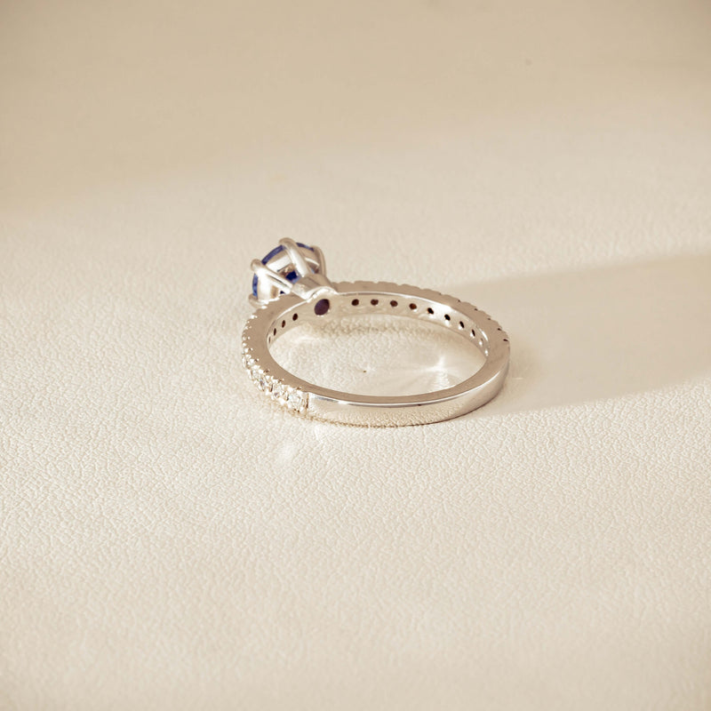 Deja Vu 18ct White Gold 1.03ct Sapphire & Diamond Ring - Ring - Walker & Hall