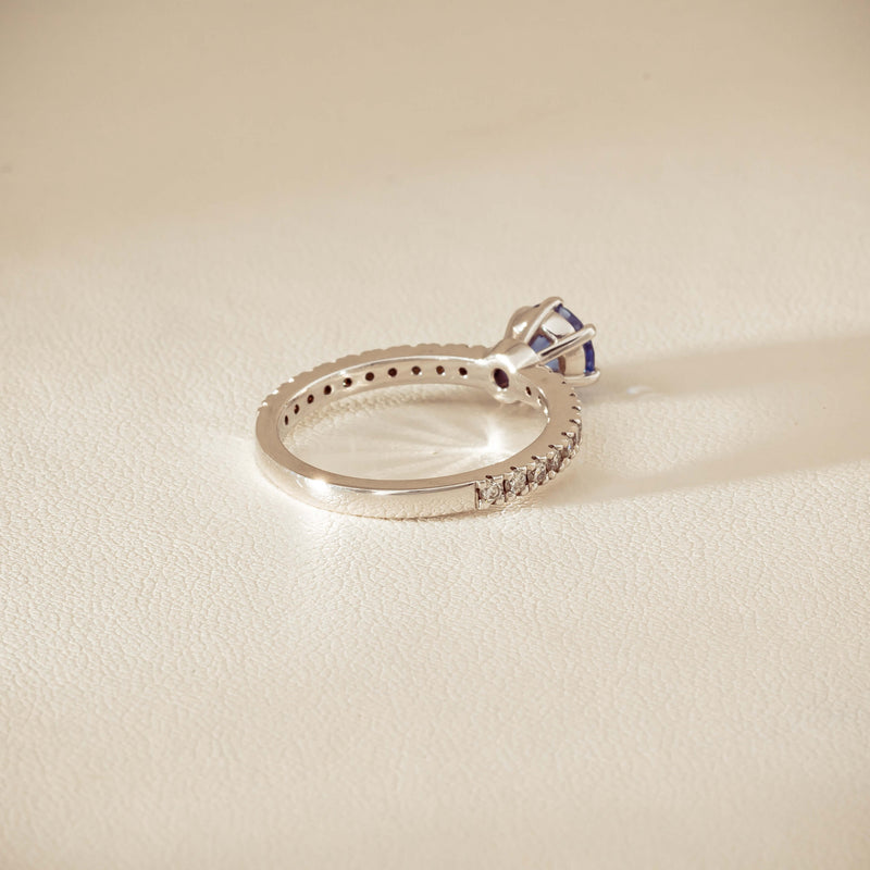 Deja Vu 18ct White Gold 1.03ct Sapphire & Diamond Ring - Ring - Walker & Hall