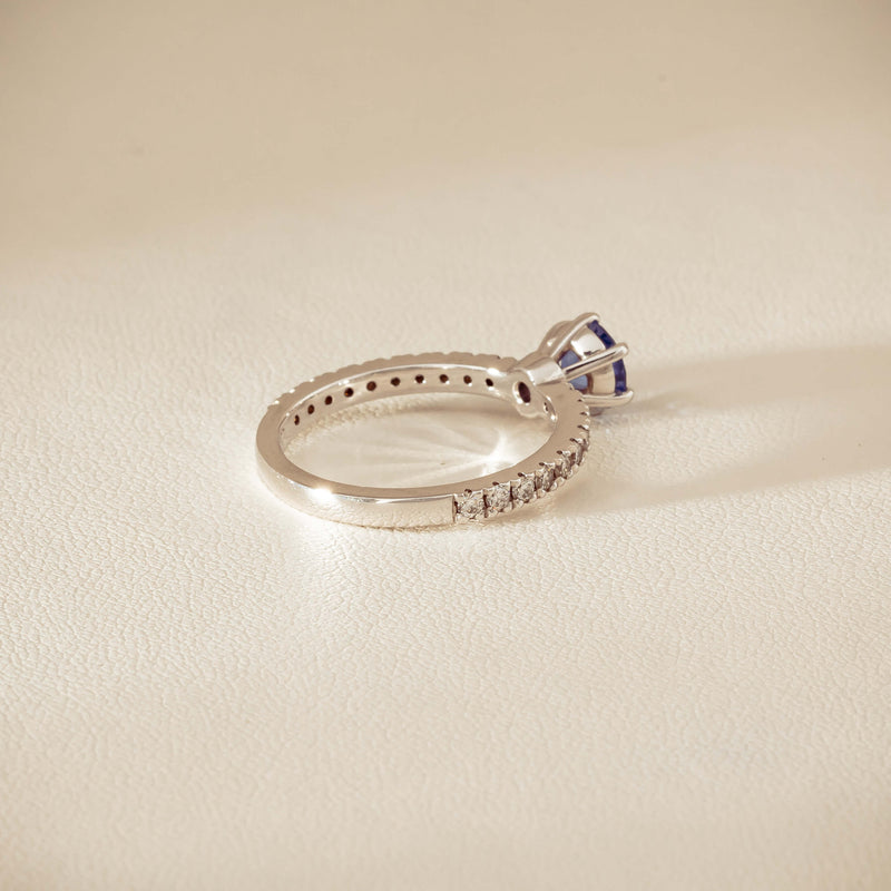 Deja Vu 18ct White Gold 1.03ct Sapphire & Diamond Ring - Ring - Walker & Hall