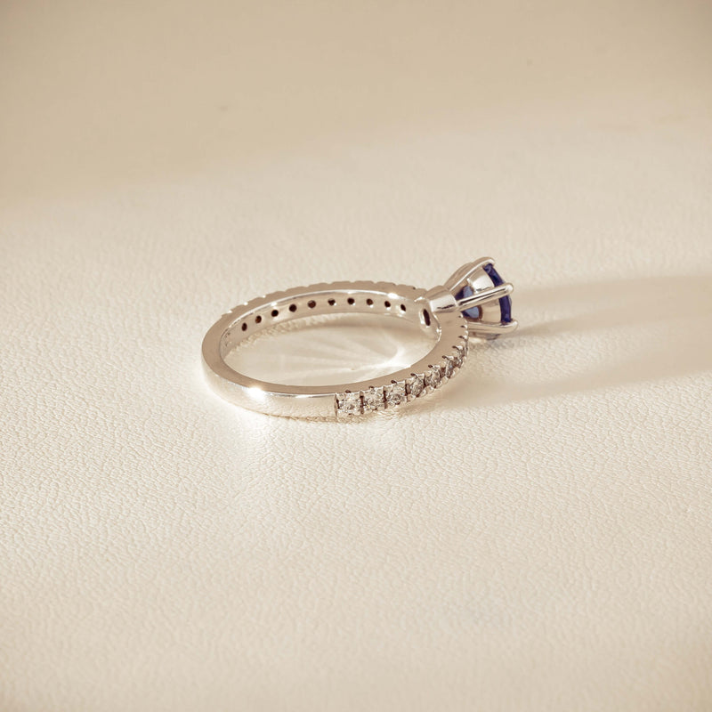Deja Vu 18ct White Gold 1.03ct Sapphire & Diamond Ring - Ring - Walker & Hall