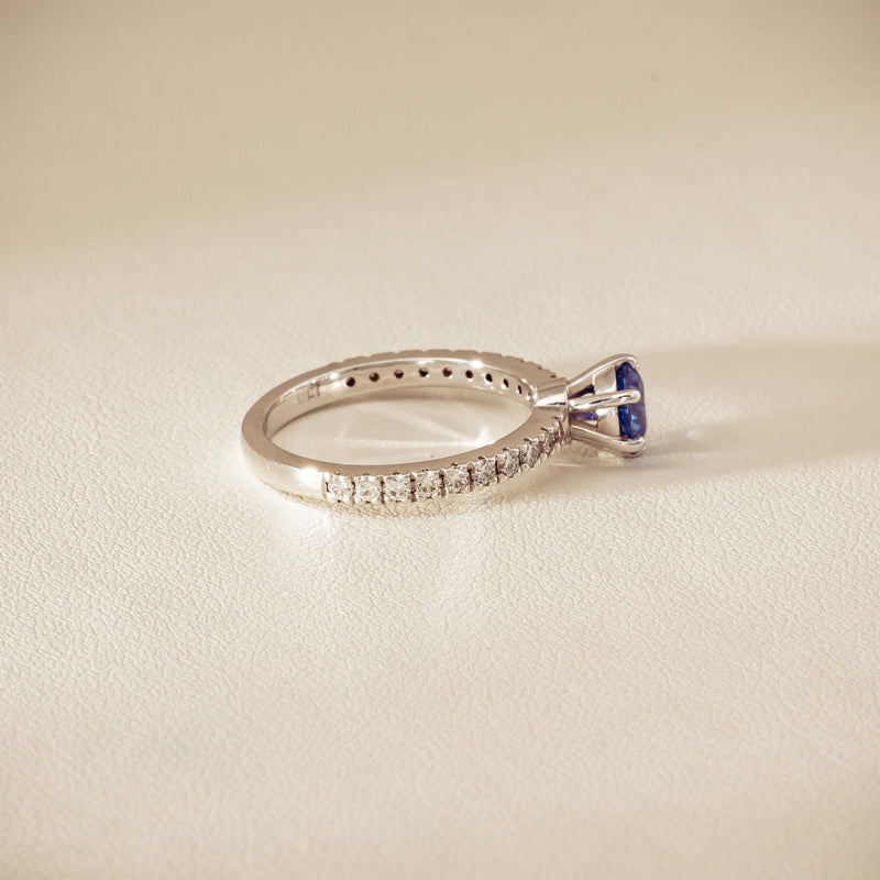 Deja Vu 18ct White Gold 1.03ct Sapphire & Diamond Ring - Ring - Walker & Hall