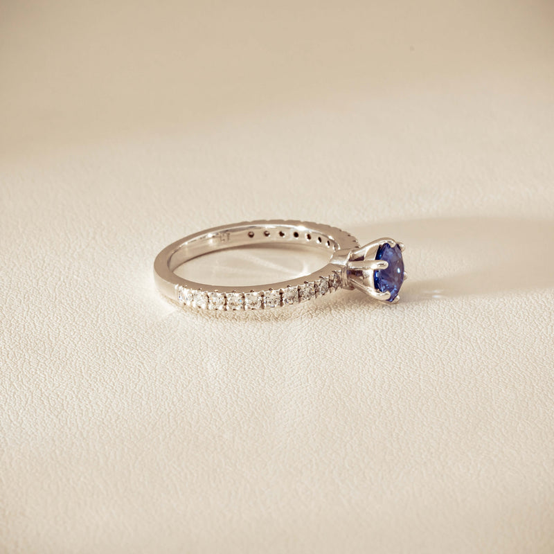 Deja Vu 18ct White Gold 1.03ct Sapphire & Diamond Ring - Ring - Walker & Hall