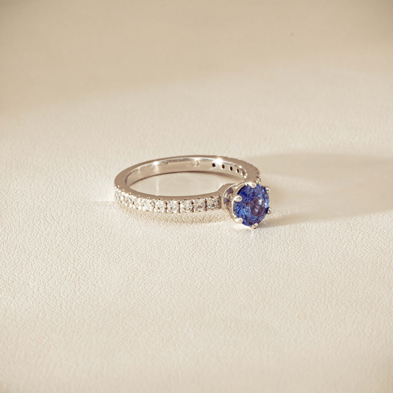 Deja Vu 18ct White Gold 1.03ct Sapphire & Diamond Ring - Ring - Walker & Hall