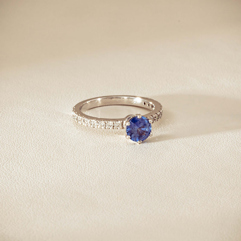 Deja Vu 18ct White Gold 1.03ct Sapphire & Diamond Ring - Ring - Walker & Hall