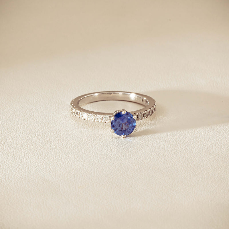 Deja Vu 18ct White Gold 1.03ct Sapphire & Diamond Ring - Ring - Walker & Hall