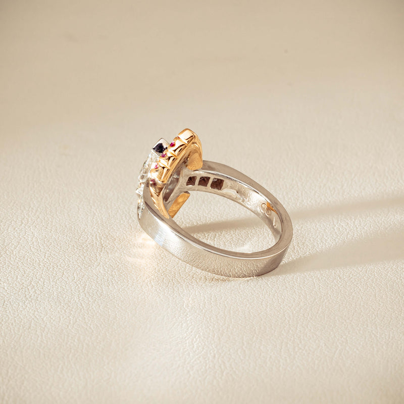 Deja Vu 18ct Bi-Tone Gold Diamond & Pink Sapphire Ring - Ring - Walker & Hall