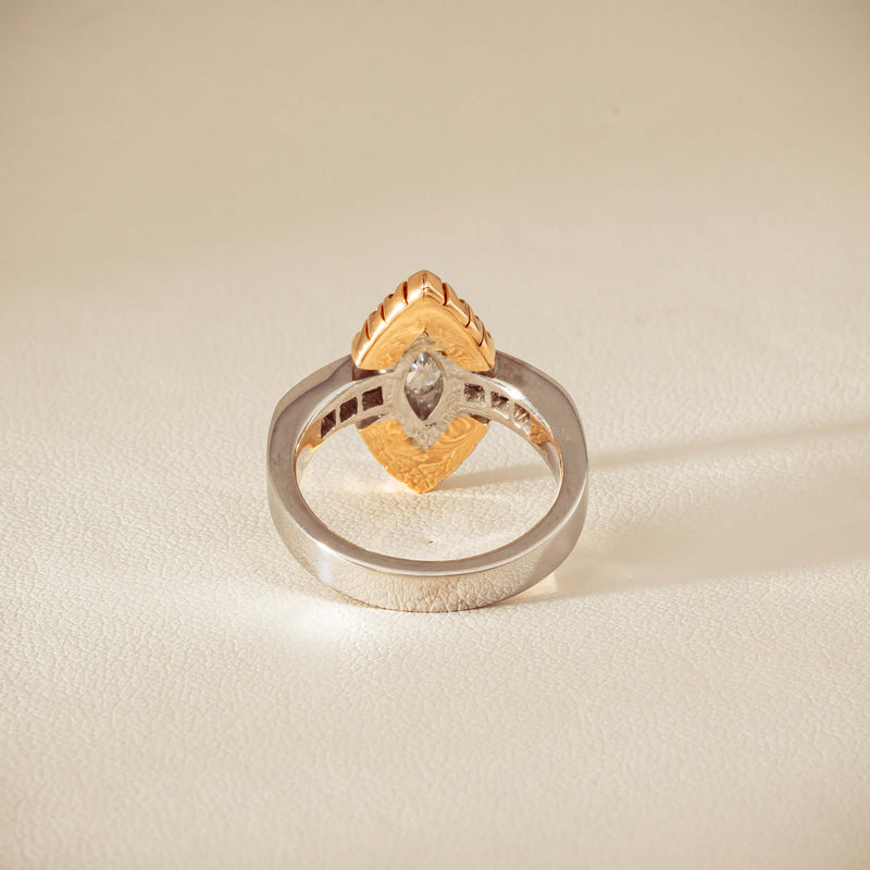 Deja Vu 18ct Bi-Tone Gold Diamond & Pink Sapphire Ring - Ring - Walker & Hall
