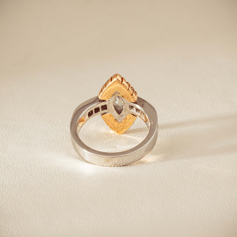 Deja Vu 18ct Bi-Tone Gold Diamond & Pink Sapphire Ring - Ring - Walker & Hall