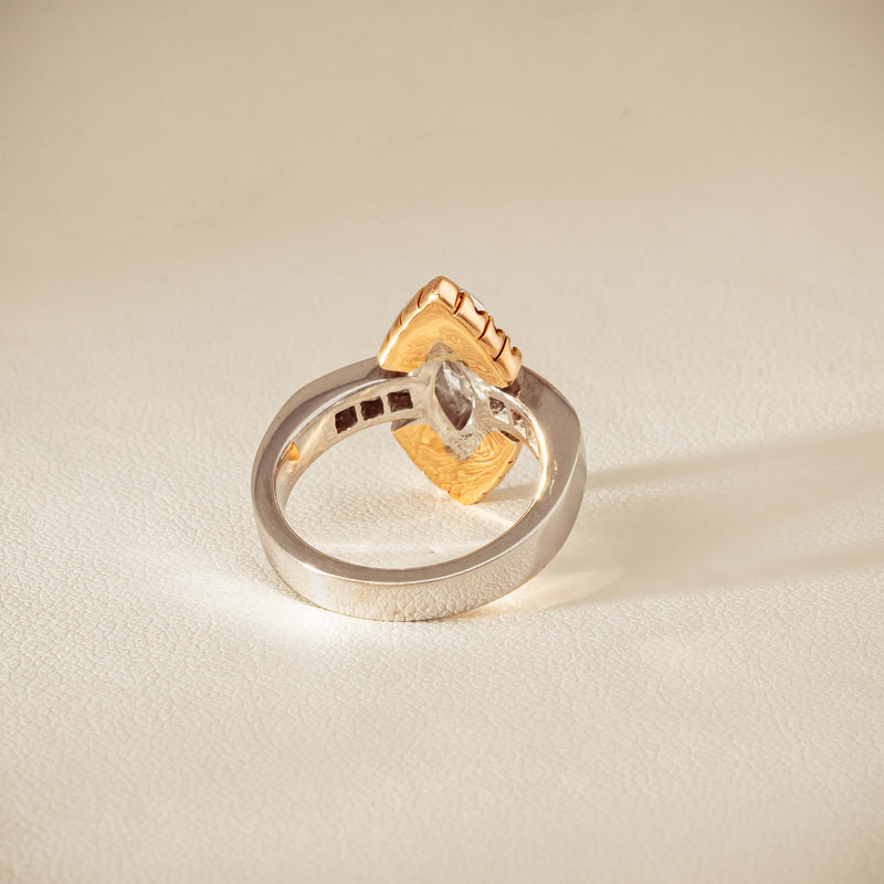 Deja Vu 18ct Bi-Tone Gold Diamond & Pink Sapphire Ring - Ring - Walker & Hall
