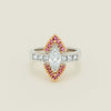 Deja Vu 18ct Bi-Tone Gold Diamond & Pink Sapphire Ring - Ring - Walker & Hall
