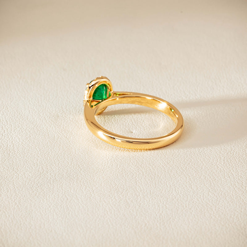 18ct Yellow Gold .78ct Emerald & Diamond Nina Ring