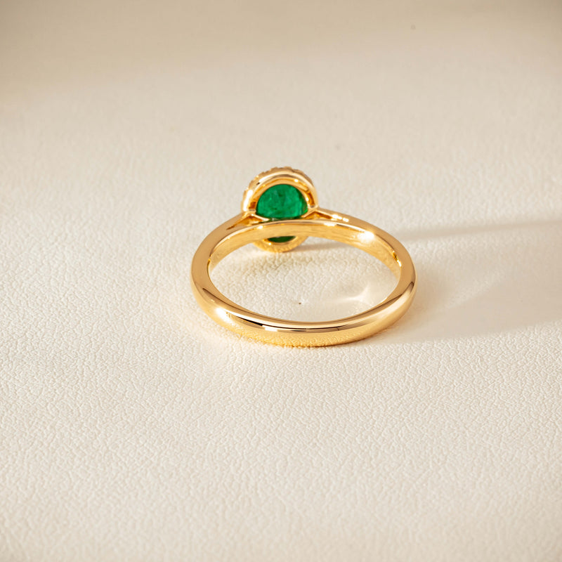 18ct Yellow Gold .78ct Emerald & Diamond Nina Ring