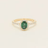 18ct Yellow Gold .72ct Emerald Diamond Mini Sierra Ring