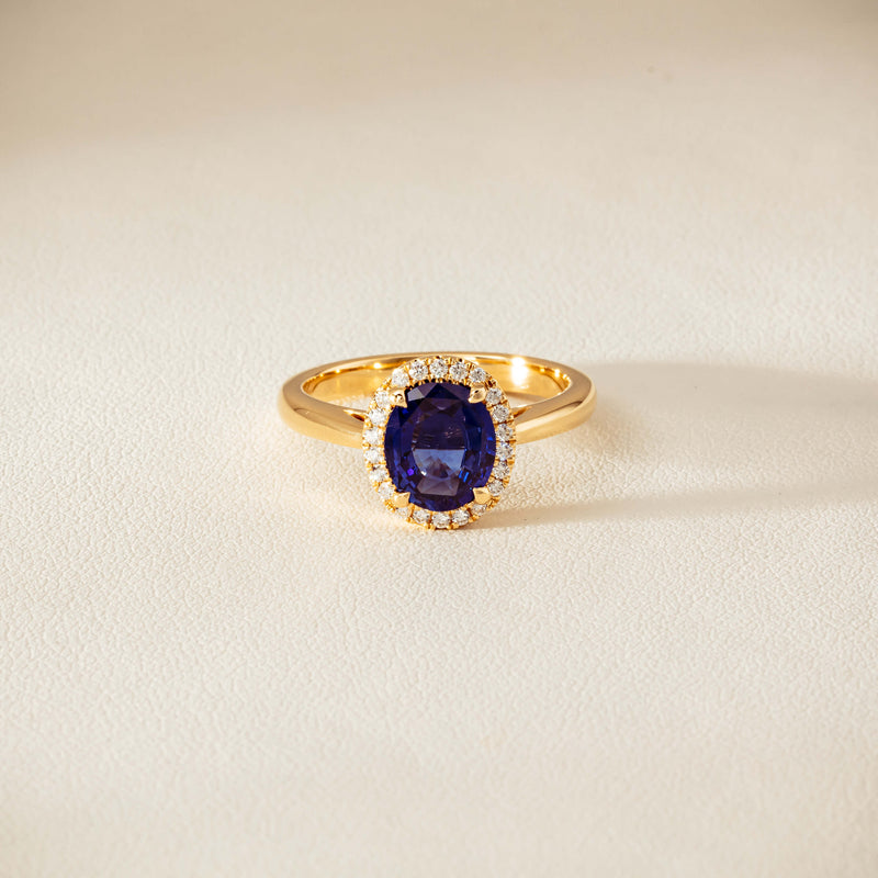 18ct Yellow Gold 1.62ct Sapphire & Diamond Nina Ring