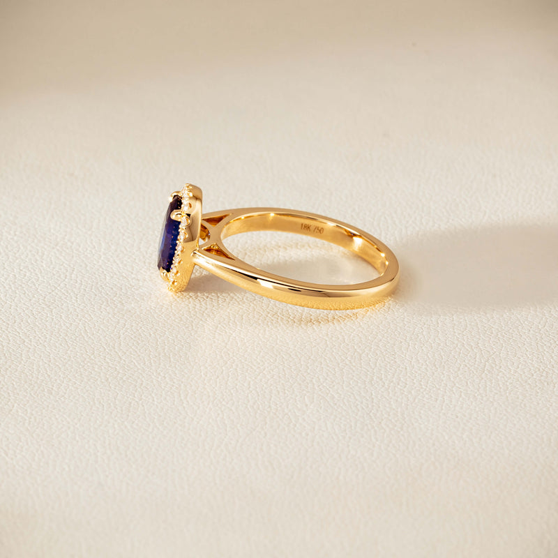 18ct Yellow Gold 1.62ct Sapphire & Diamond Nina Ring