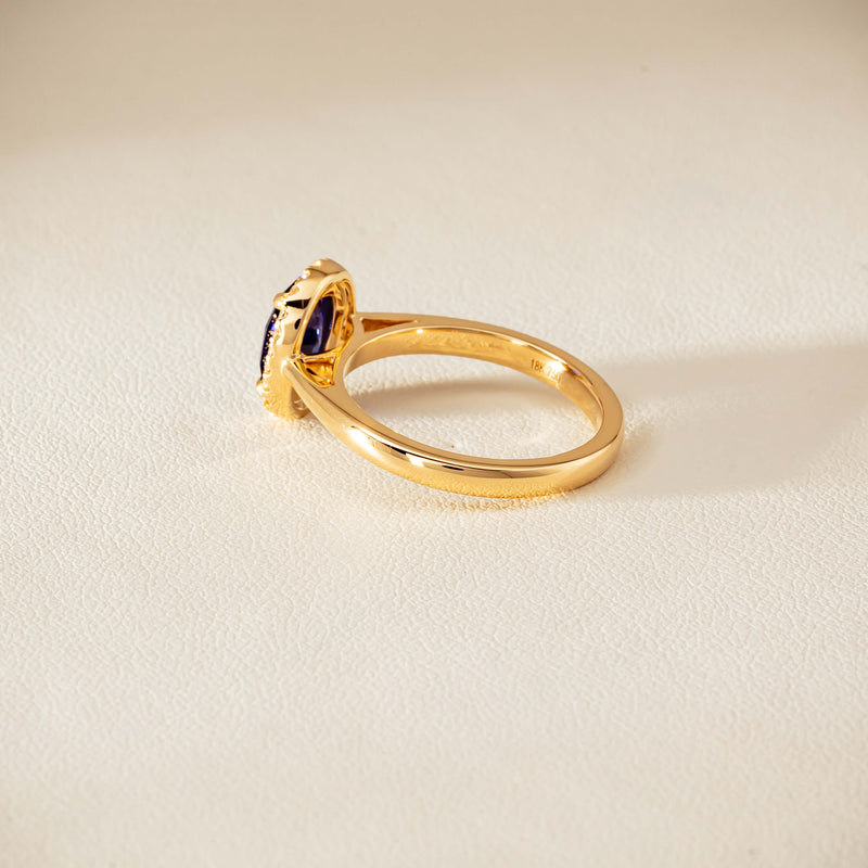 18ct Yellow Gold 1.62ct Sapphire & Diamond Nina Ring