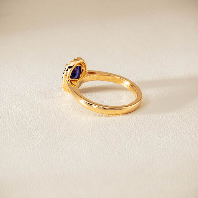 18ct Yellow Gold 1.62ct Sapphire & Diamond Nina Ring