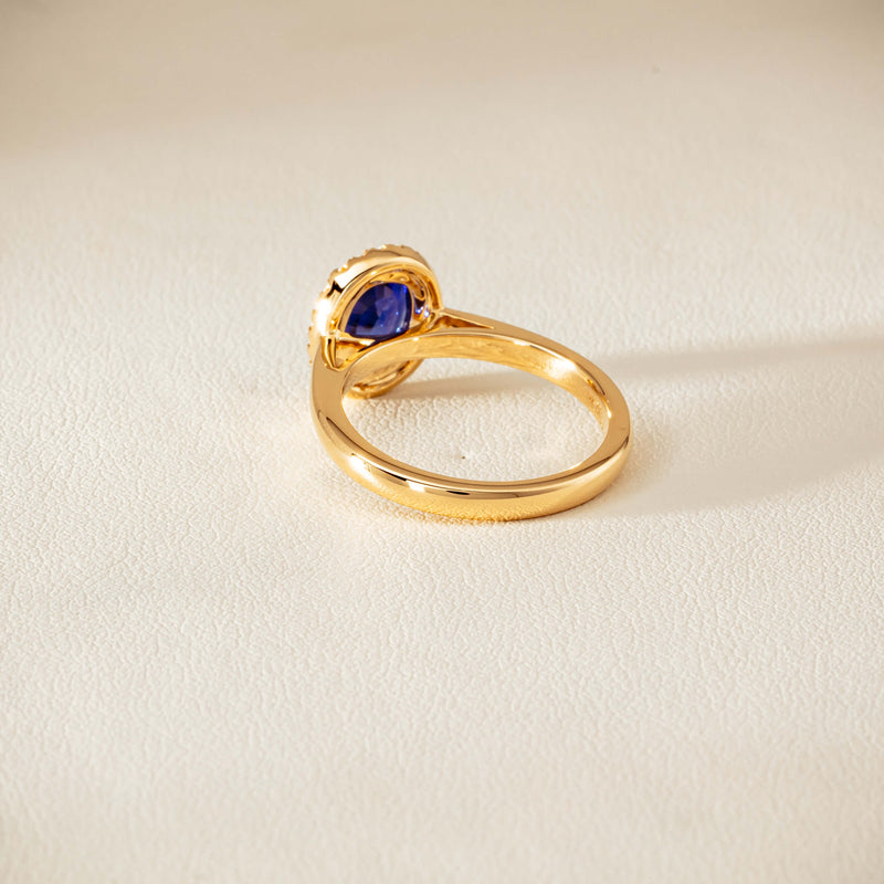18ct Yellow Gold 1.62ct Sapphire & Diamond Nina Ring
