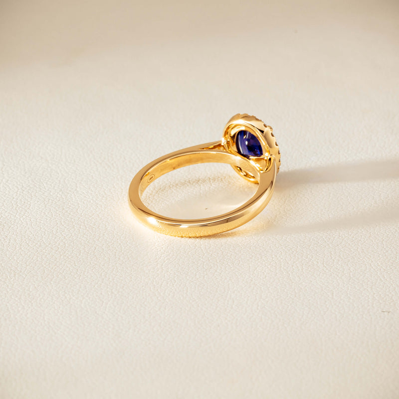 18ct Yellow Gold 1.62ct Sapphire & Diamond Nina Ring
