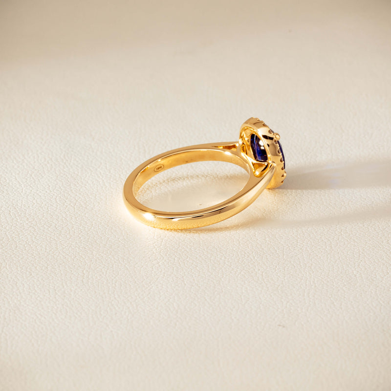 18ct Yellow Gold 1.62ct Sapphire & Diamond Nina Ring