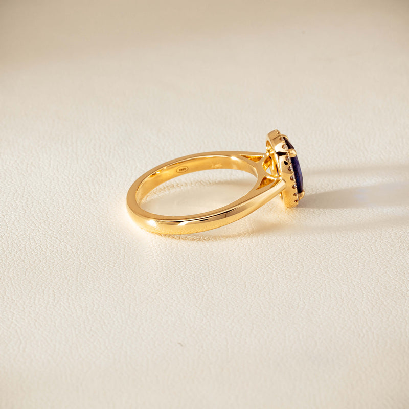 18ct Yellow Gold 1.62ct Sapphire & Diamond Nina Ring
