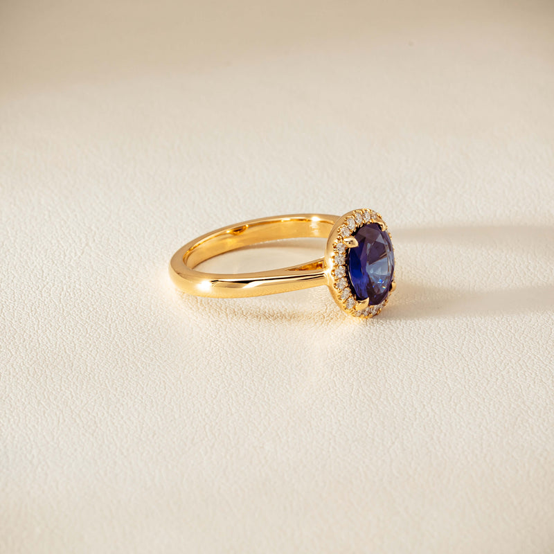 18ct Yellow Gold 1.62ct Sapphire & Diamond Nina Ring