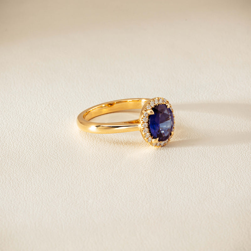 18ct Yellow Gold 1.62ct Sapphire & Diamond Nina Ring