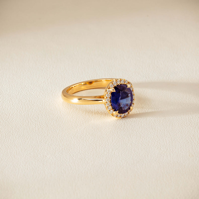 18ct Yellow Gold 1.62ct Sapphire & Diamond Nina Ring