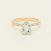 18ct Yellow Gold 1.78ct Aquamarine & Diamond Zenith Ring - Ring - Walker & Hall