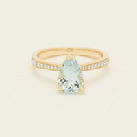 18ct Yellow Gold 1.78ct Aquamarine & Diamond Zenith Ring - Ring - Walker & Hall