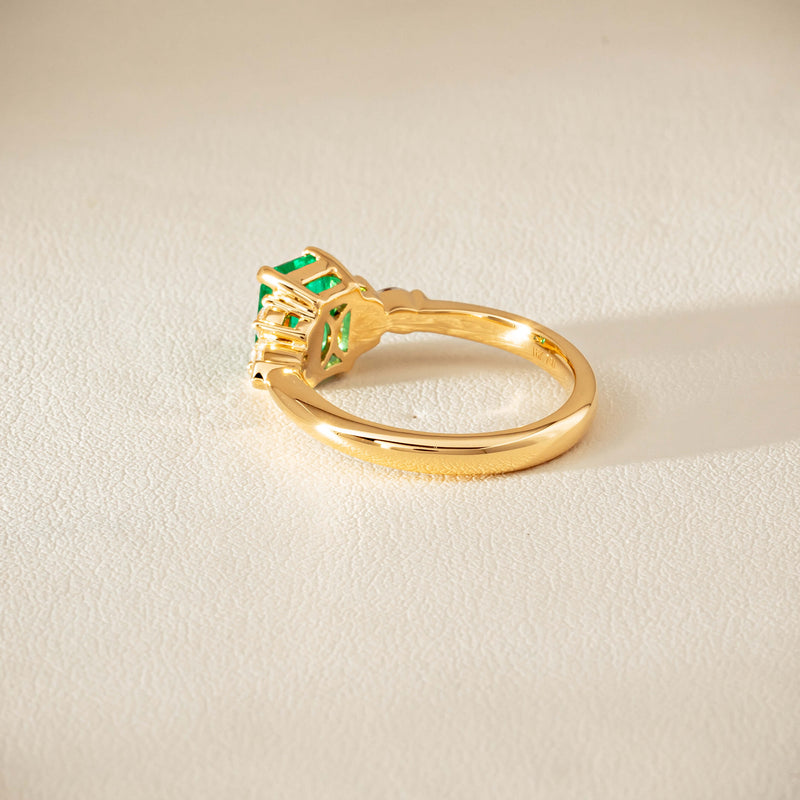 18ct Yellow Gold 1.44ct Emerald & Diamond Oriana Ring - Ring - Walker & Hall