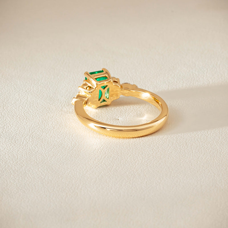 18ct Yellow Gold 1.44ct Emerald & Diamond Oriana Ring - Ring - Walker & Hall