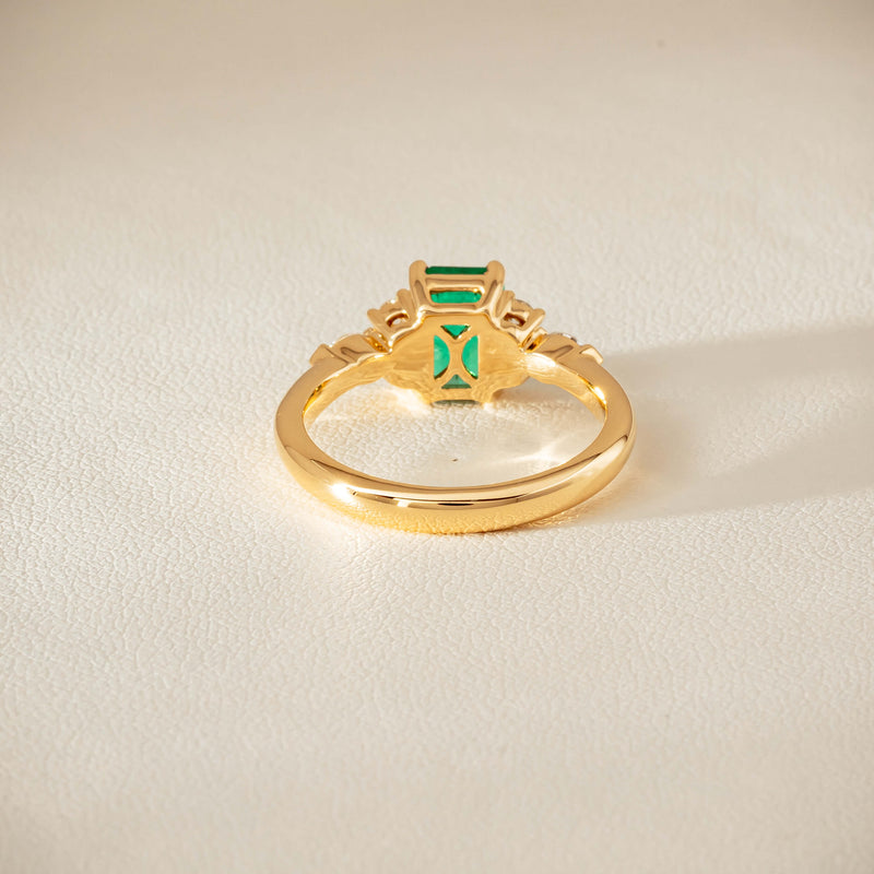 18ct Yellow Gold 1.44ct Emerald & Diamond Oriana Ring - Ring - Walker & Hall