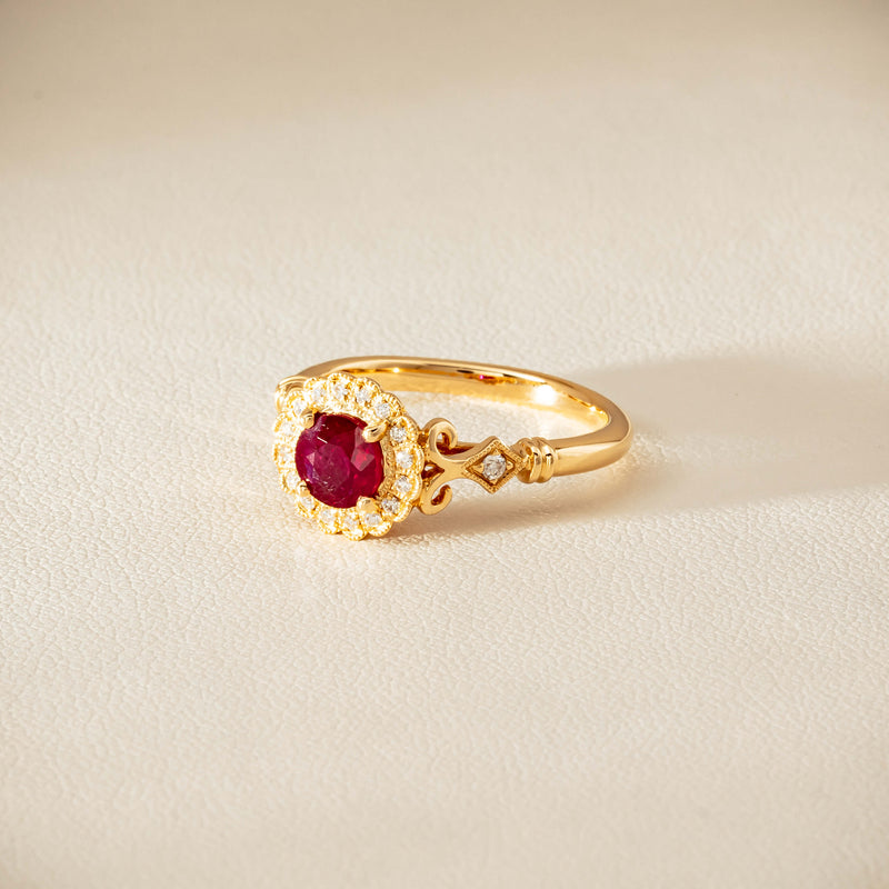 18ct Yellow Gold 1.02ct Ruby & Diamond Versailles Ring - Ring - Walker & Hall