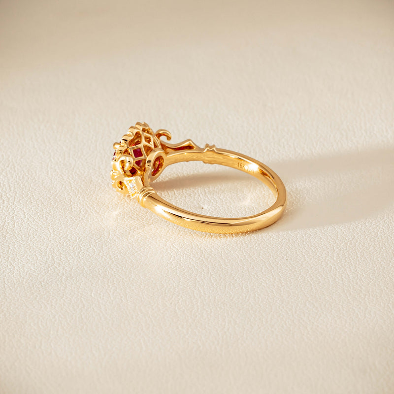 18ct Yellow Gold 1.02ct Ruby & Diamond Versailles Ring - Ring - Walker & Hall