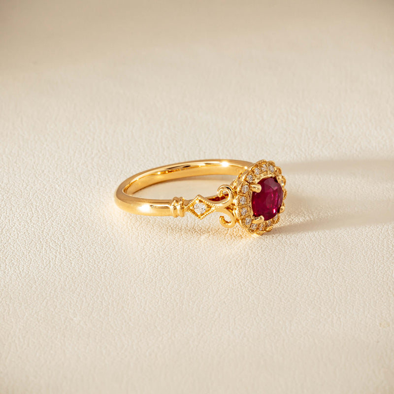 18ct Yellow Gold 1.02ct Ruby & Diamond Versailles Ring - Ring - Walker & Hall