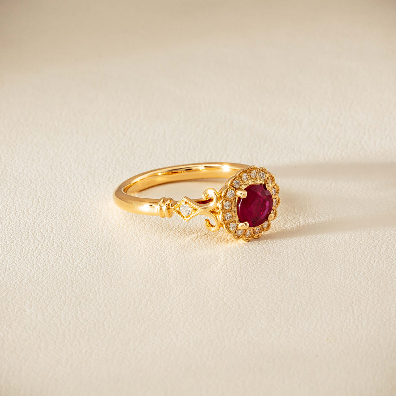 18ct Yellow Gold 1.02ct Ruby & Diamond Versailles Ring - Ring - Walker & Hall