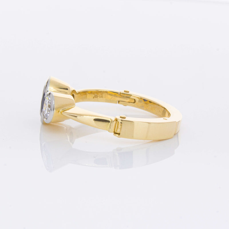 Deja Vu 18ct Yellow Gold 1.50ct Sapphire & Diamond Ring-Ring-Walker & Hall