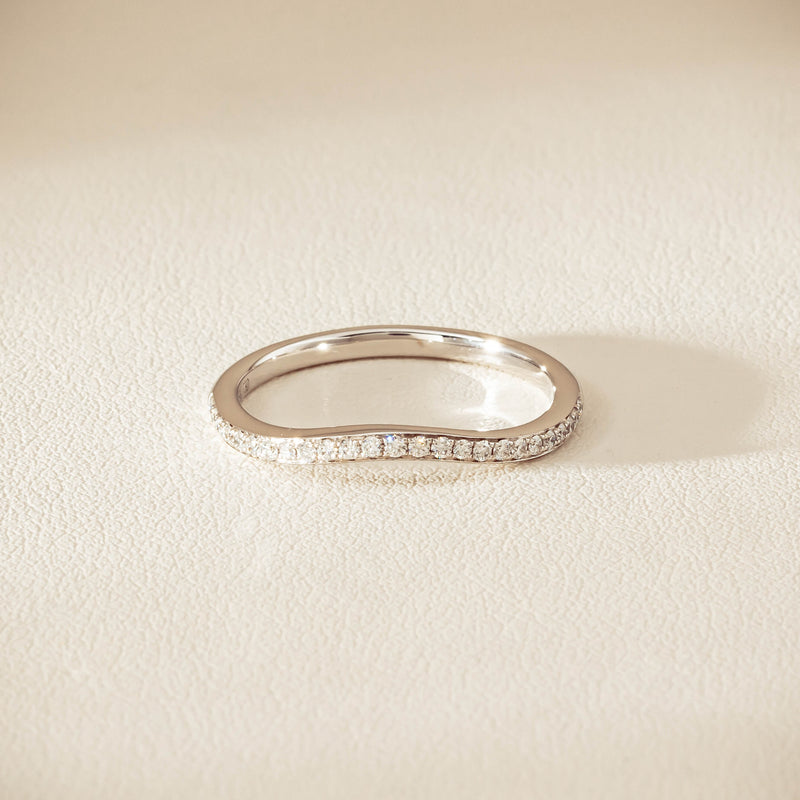 18ct White Gold .15ct Diamond Grace Band - Ring - Walker & Hall