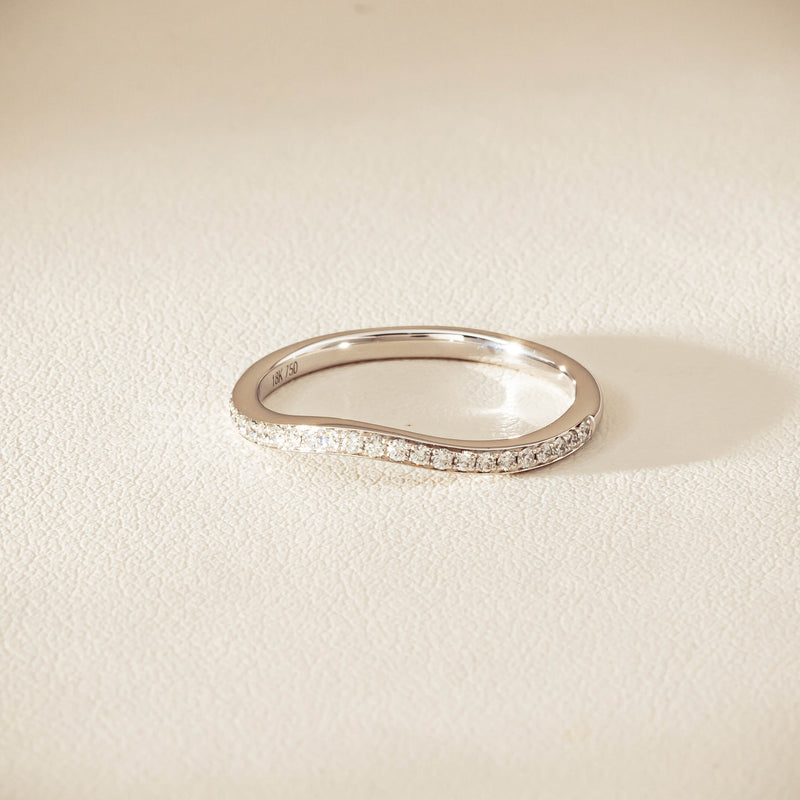 18ct White Gold .15ct Diamond Grace Band - Ring - Walker & Hall