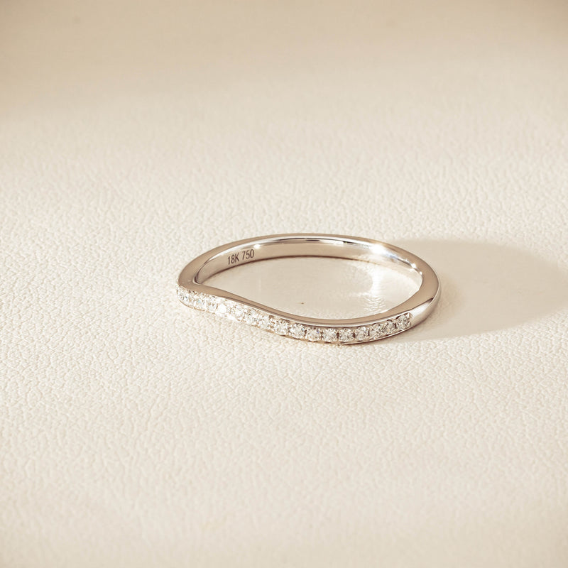18ct White Gold .15ct Diamond Grace Band - Ring - Walker & Hall